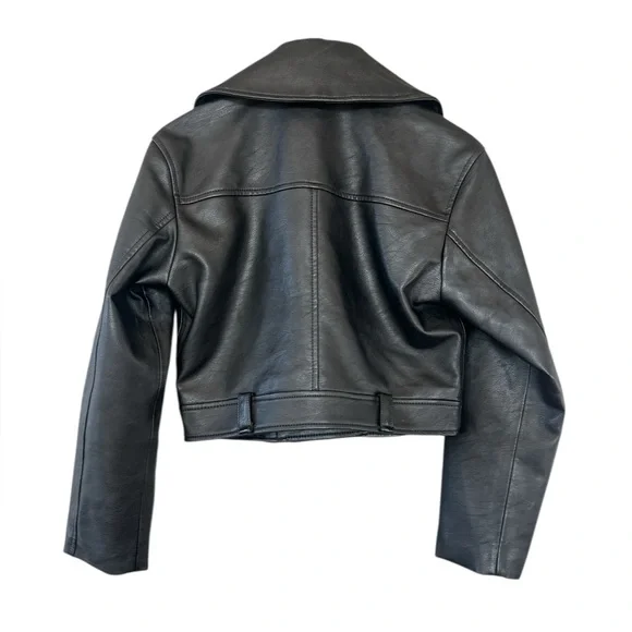 Abercrombie & Fitch Vegan Leather Black Moto Jacket - Picture 9 of 11